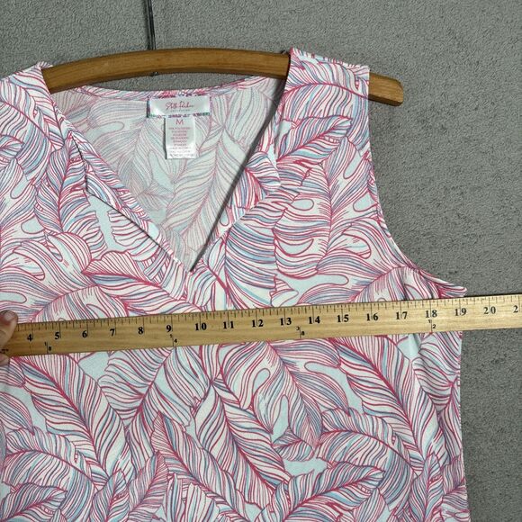 Stella Parker Size M Maxi Dress Jersey Knit Lightweight‎ Pink Blue Coral Resort - Picture 7 of 13